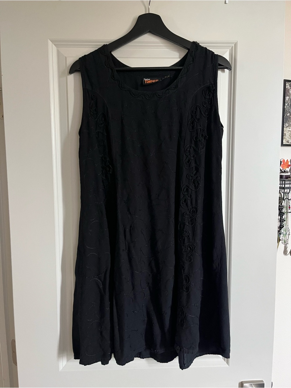 Black embroidered dress